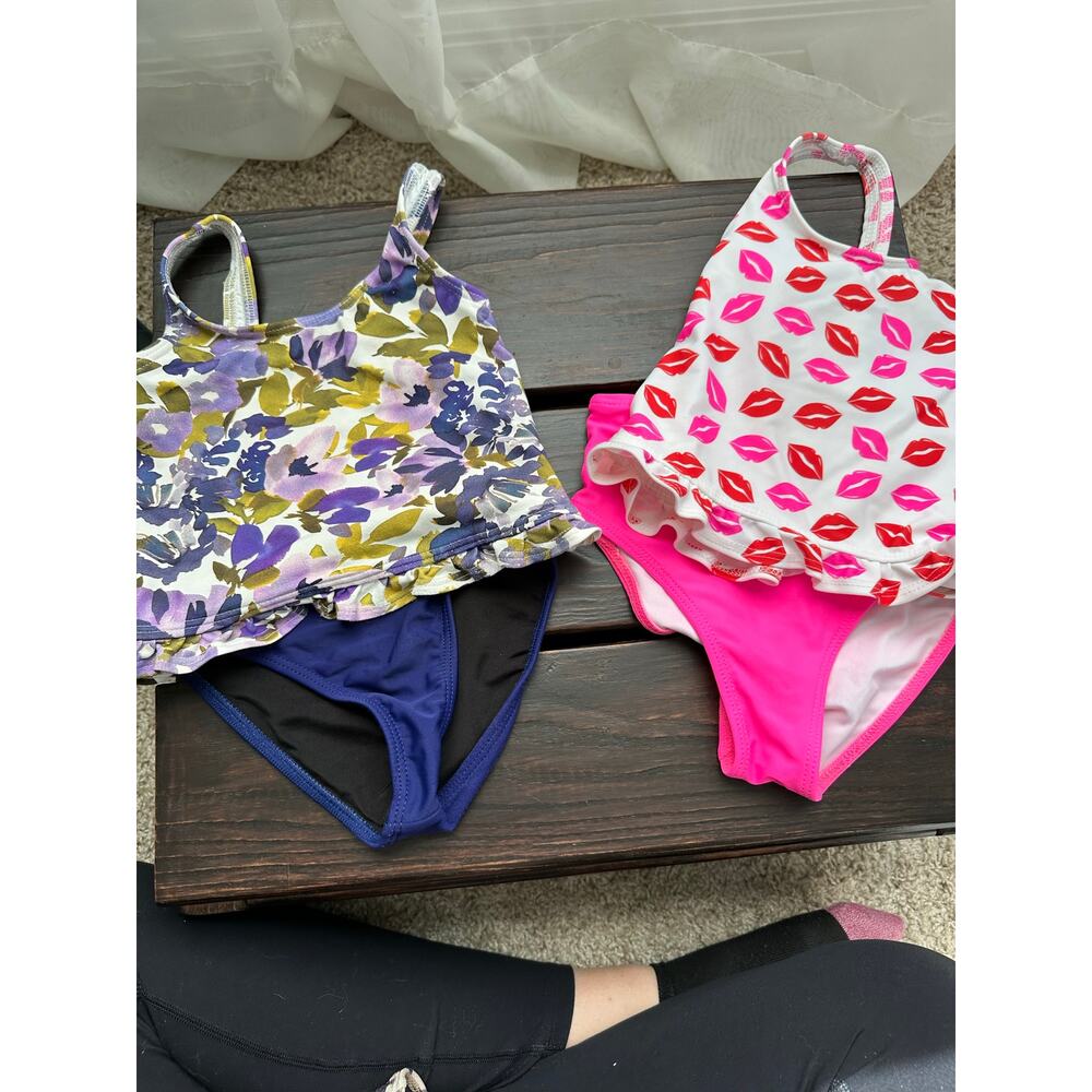Pink Desert - Toddler Girls Bathing Suit Bundle - Tankinis - Size 5 & 4T -3 Sets